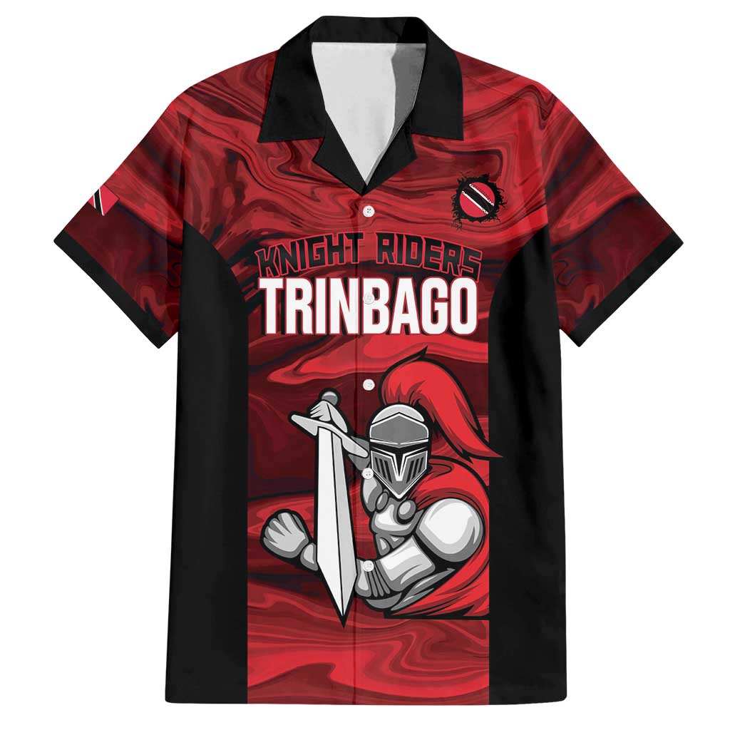 Custom Trinbago Cricket Family Matching Puletasi and Hawaiian Shirt Go Knight Riders Marble Pattern - Wonder Print Shop