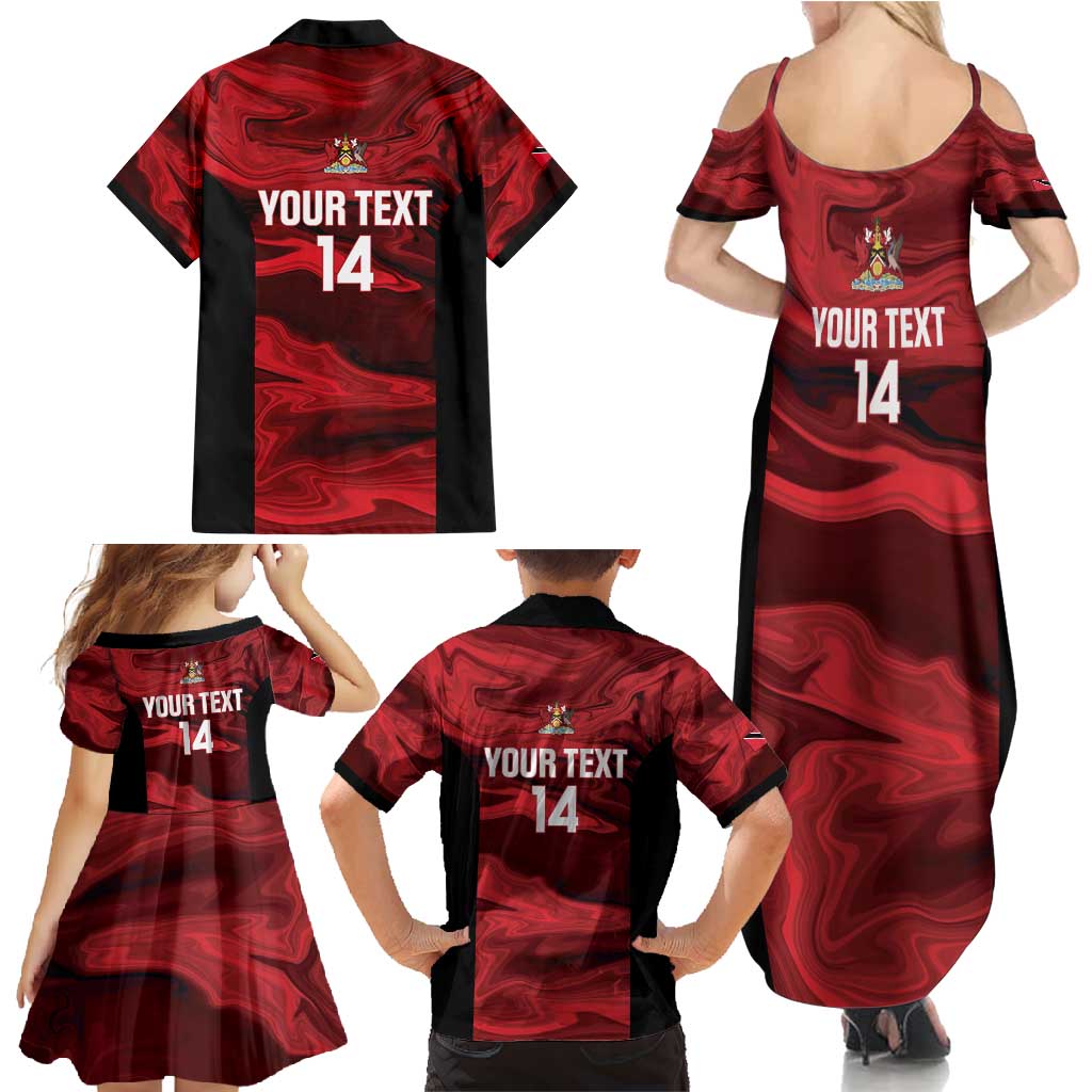 Custom Trinbago Cricket Family Matching Summer Maxi Dress and Hawaiian Shirt Go Knight Riders Marble Pattern - Wonder Print Shop