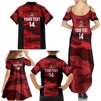 Custom Trinbago Cricket Family Matching Summer Maxi Dress and Hawaiian Shirt Go Knight Riders Marble Pattern - Wonder Print Shop
