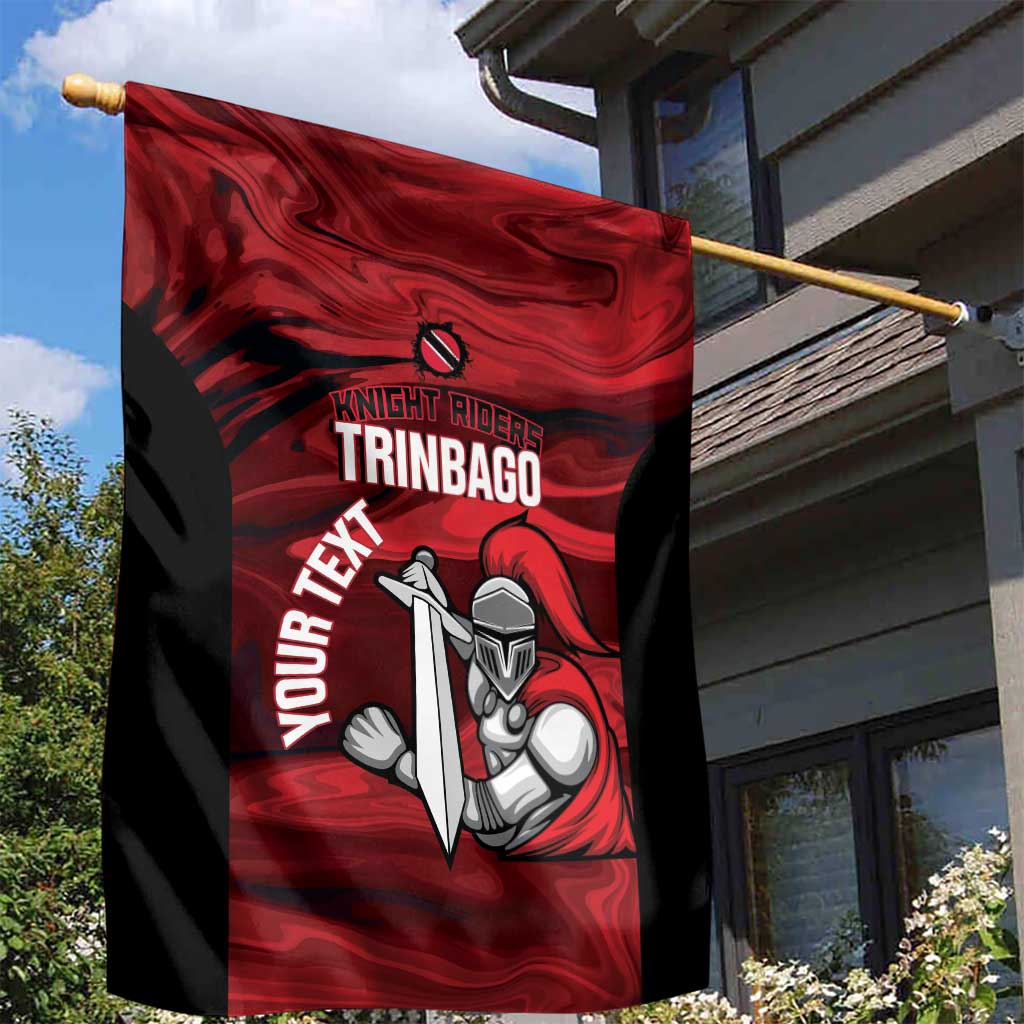 Custom Trinbago Cricket Garden Flag Go Knight Riders Marble Pattern - Wonder Print Shop