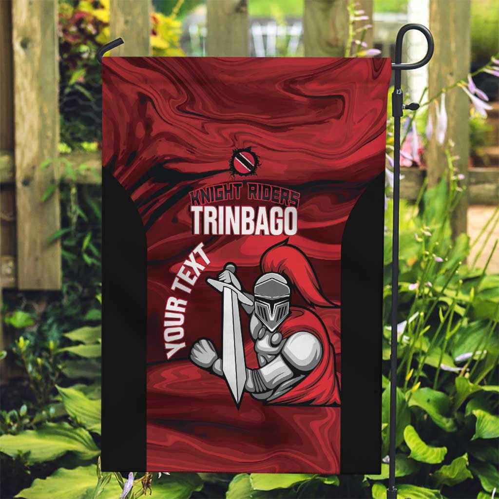 Custom Trinbago Cricket Garden Flag Go Knight Riders Marble Pattern - Wonder Print Shop