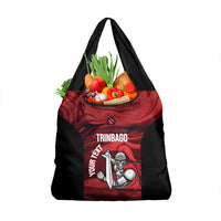 Custom Trinbago Cricket Grocery Bag Go Knight Riders Marble Pattern - Wonder Print Shop