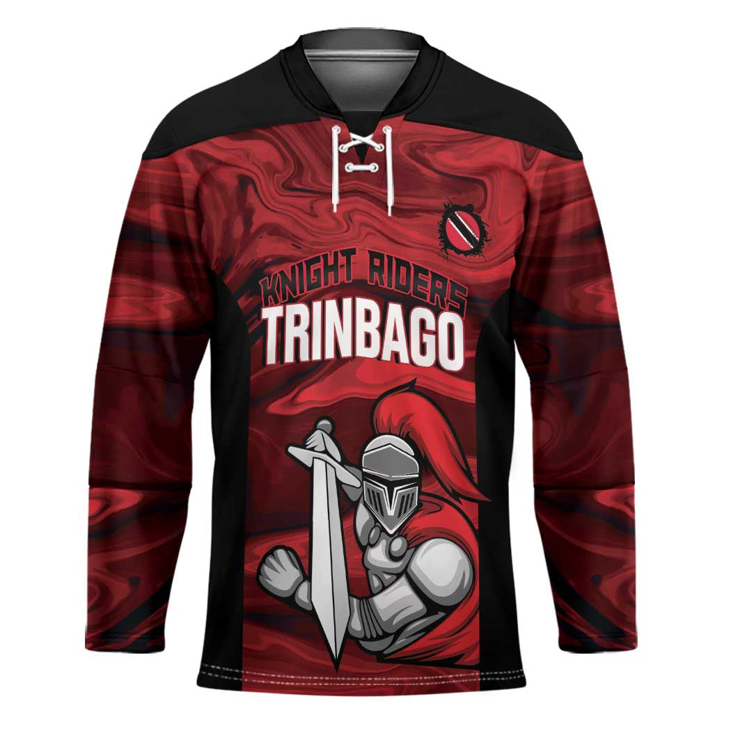 Custom Trinbago Cricket Hockey Jersey Go Knight Riders Marble Pattern - Wonder Print Shop