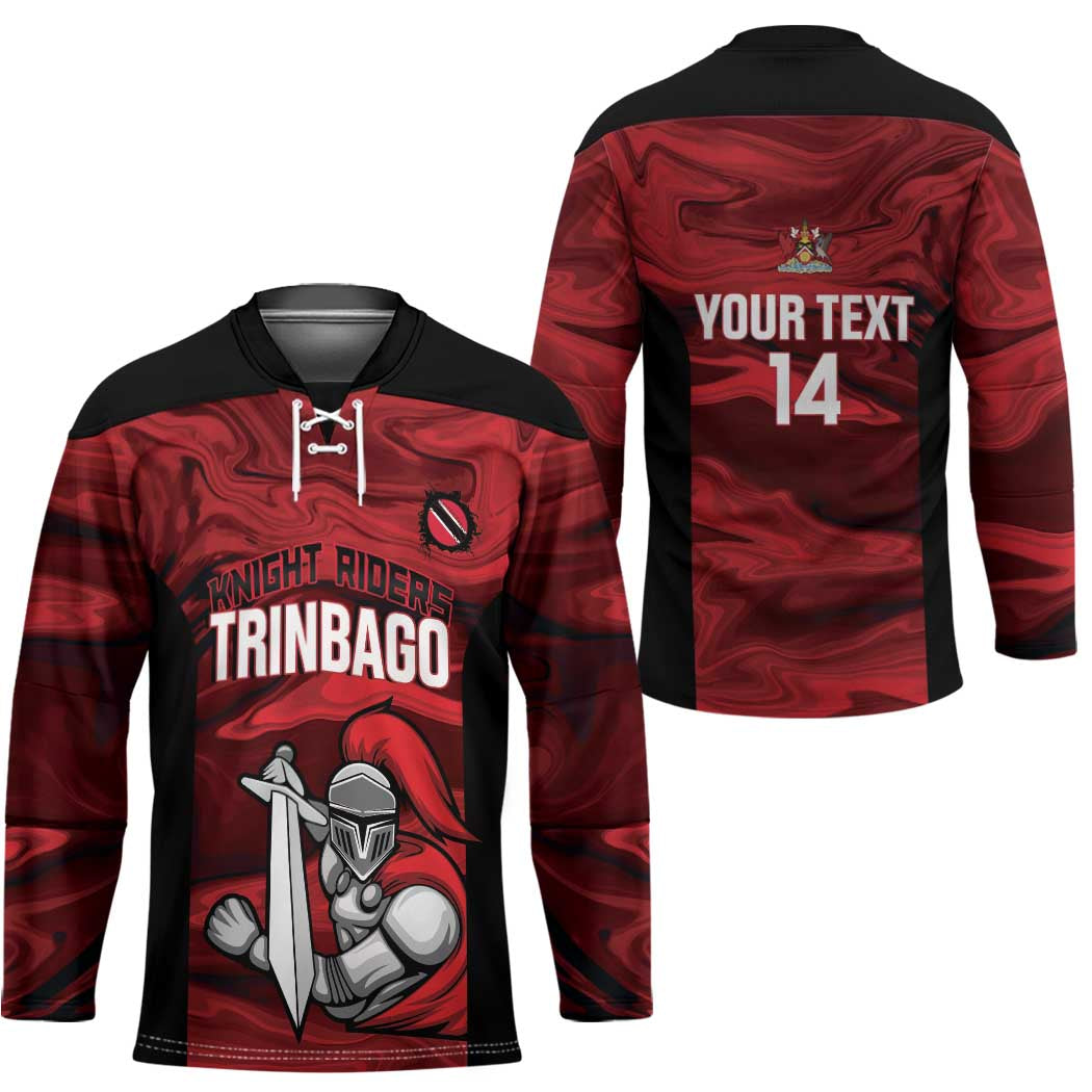 Custom Trinbago Cricket Hockey Jersey Go Knight Riders Marble Pattern - Wonder Print Shop