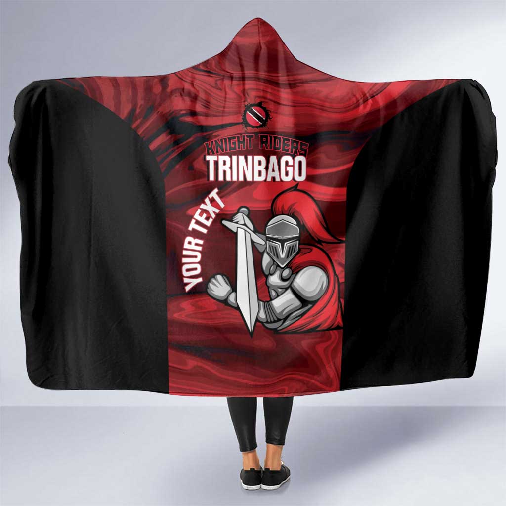 Custom Trinbago Cricket Hooded Blanket Go Knight Riders Marble Pattern - Wonder Print Shop