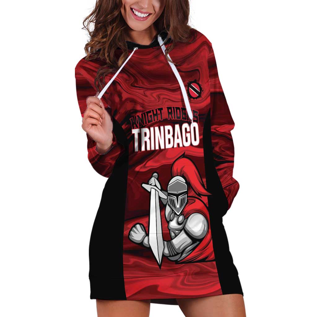 Custom Trinbago Cricket Hoodie Dress Go Knight Riders Marble Pattern - Wonder Print Shop