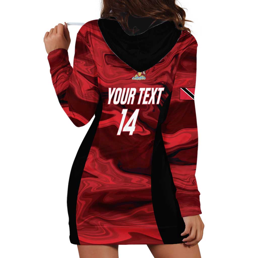 Custom Trinbago Cricket Hoodie Dress Go Knight Riders Marble Pattern - Wonder Print Shop