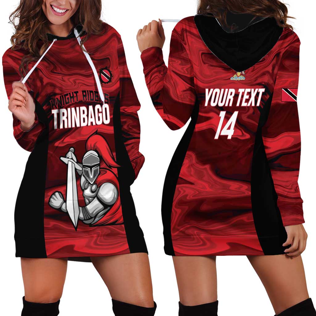 Custom Trinbago Cricket Hoodie Dress Go Knight Riders Marble Pattern - Wonder Print Shop