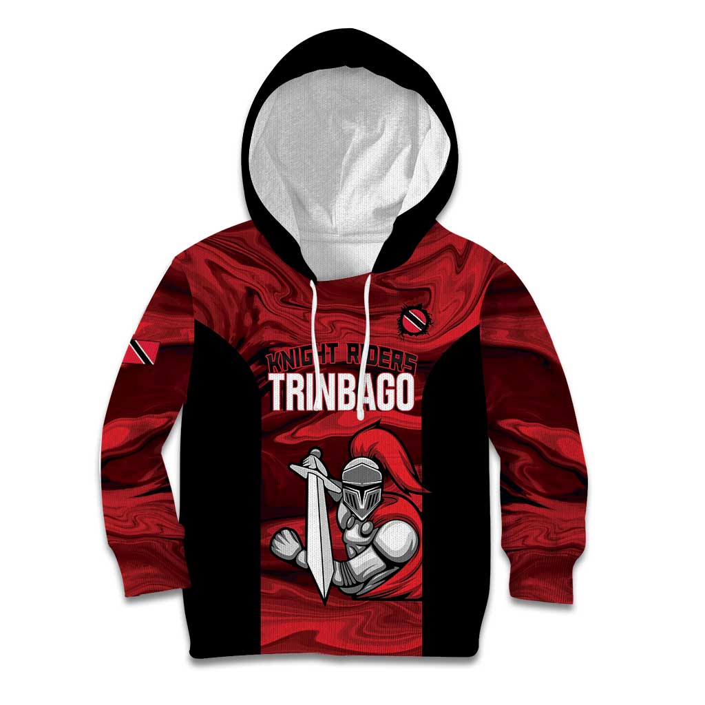Custom Trinbago Cricket Kid Hoodie Go Knight Riders Marble Pattern - Wonder Print Shop