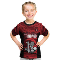 Custom Trinbago Cricket Kid T Shirt Go Knight Riders Marble Pattern - Wonder Print Shop