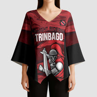Custom Trinbago Cricket Kimono Sleeve Blouse Go Knight Riders Marble Pattern - Wonder Print Shop