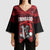 Custom Trinbago Cricket Kimono Sleeve Blouse Go Knight Riders Marble Pattern - Wonder Print Shop
