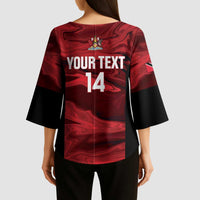 Custom Trinbago Cricket Kimono Sleeve Blouse Go Knight Riders Marble Pattern - Wonder Print Shop