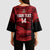 Custom Trinbago Cricket Kimono Sleeve Blouse Go Knight Riders Marble Pattern - Wonder Print Shop