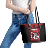 Custom Trinbago Cricket Leather Tote Bag Go Knight Riders Marble Pattern - Wonder Print Shop