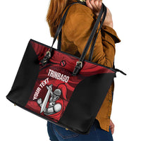Custom Trinbago Cricket Leather Tote Bag Go Knight Riders Marble Pattern - Wonder Print Shop