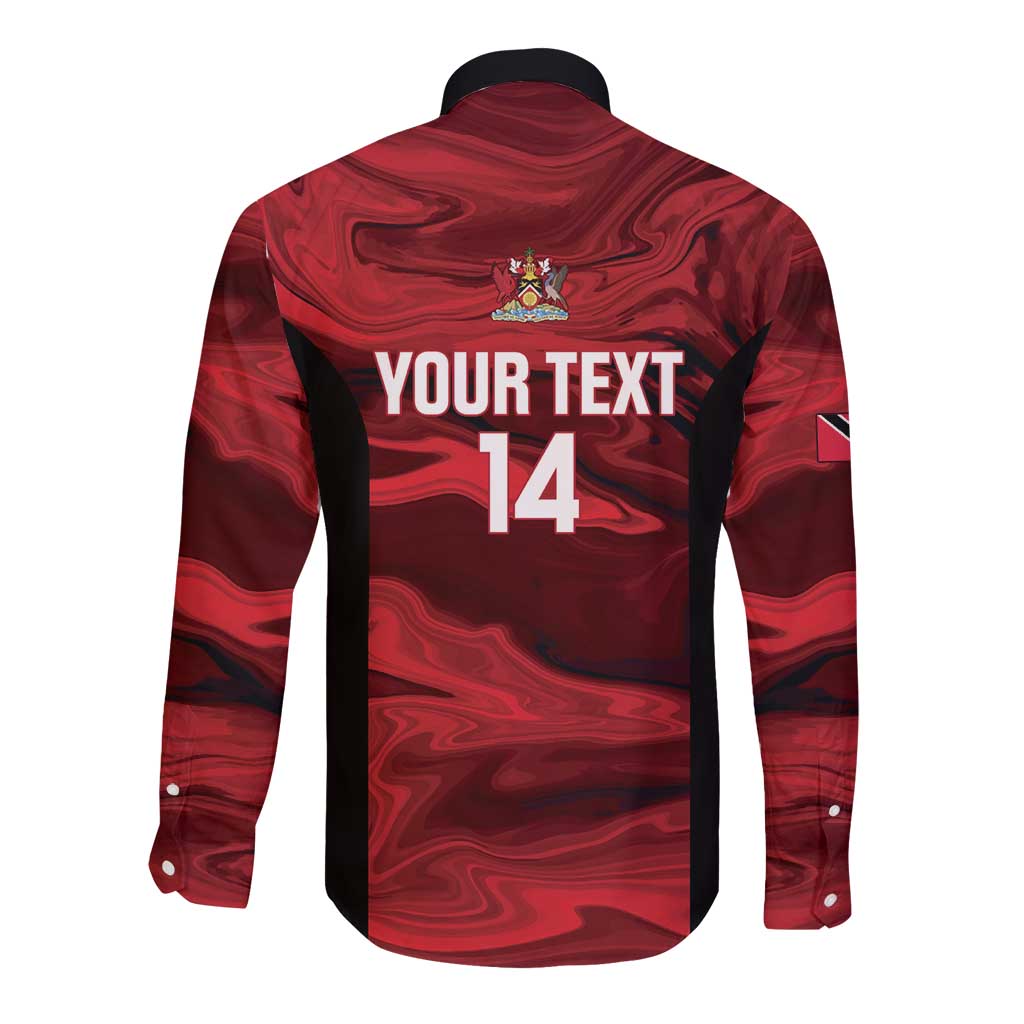Custom Trinbago Cricket Long Sleeve Button Shirt Go Knight Riders Marble Pattern - Wonder Print Shop