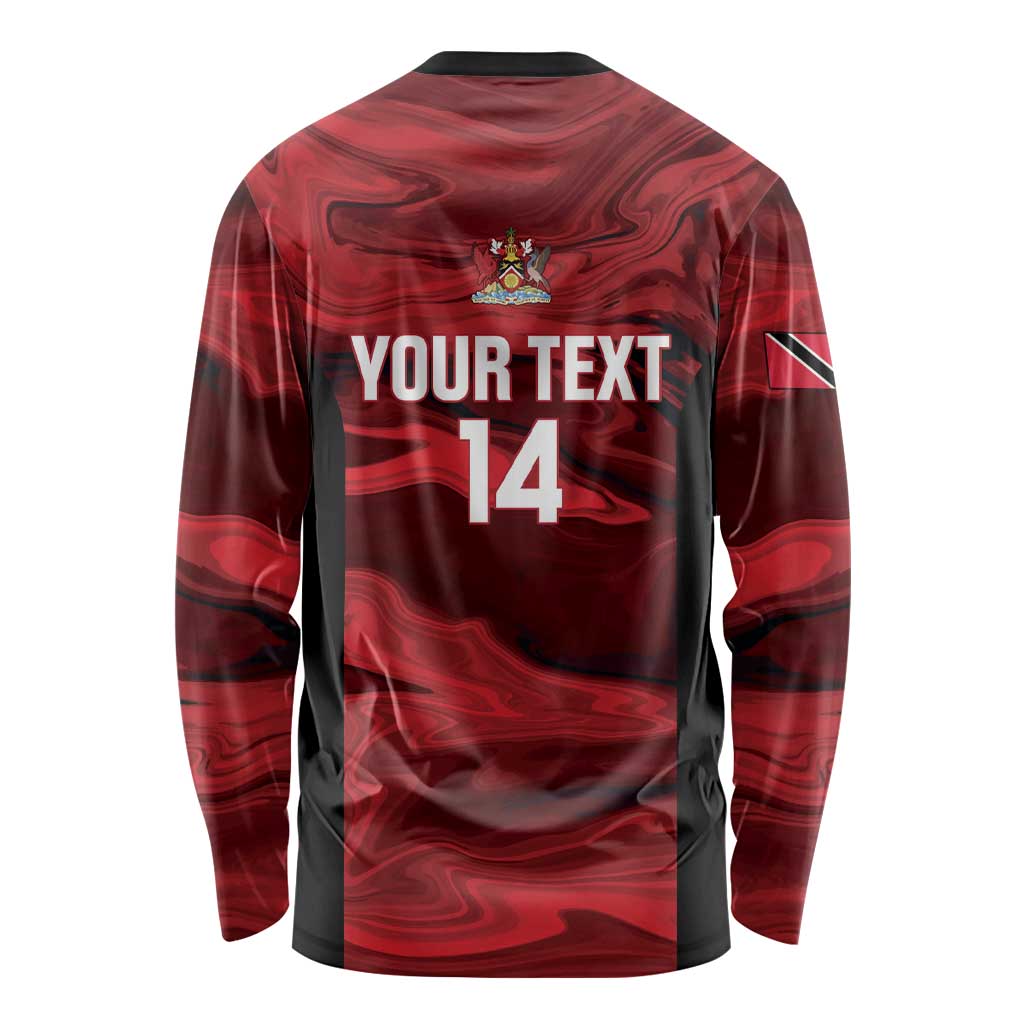 Custom Trinbago Cricket Long Sleeve Shirt Go Knight Riders Marble Pattern - Wonder Print Shop