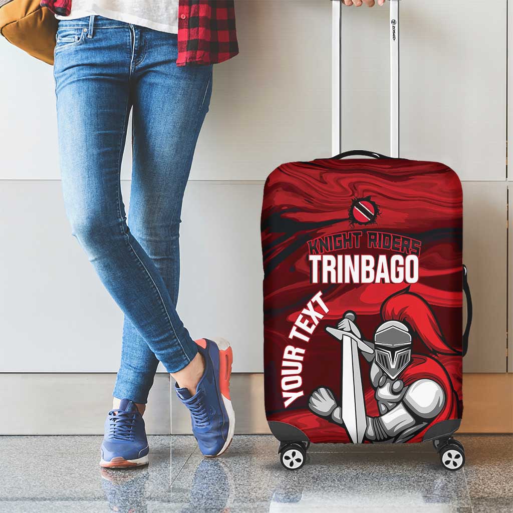 Custom Trinbago Cricket Luggage Cover Go Knight Riders Marble Pattern - Wonder Print Shop