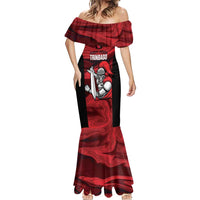 Custom Trinbago Cricket Mermaid Dress Go Knight Riders Marble Pattern - Wonder Print Shop