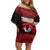 Custom Trinbago Cricket Off Shoulder Short Dress Go Knight Riders Marble Pattern - Wonder Print Shop