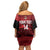Custom Trinbago Cricket Off Shoulder Short Dress Go Knight Riders Marble Pattern - Wonder Print Shop