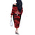 Custom Trinbago Cricket Off The Shoulder Long Sleeve Dress Go Knight Riders Marble Pattern - Wonder Print Shop