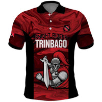 Custom Trinbago Cricket Polo Shirt Go Knight Riders Marble Pattern - Wonder Print Shop