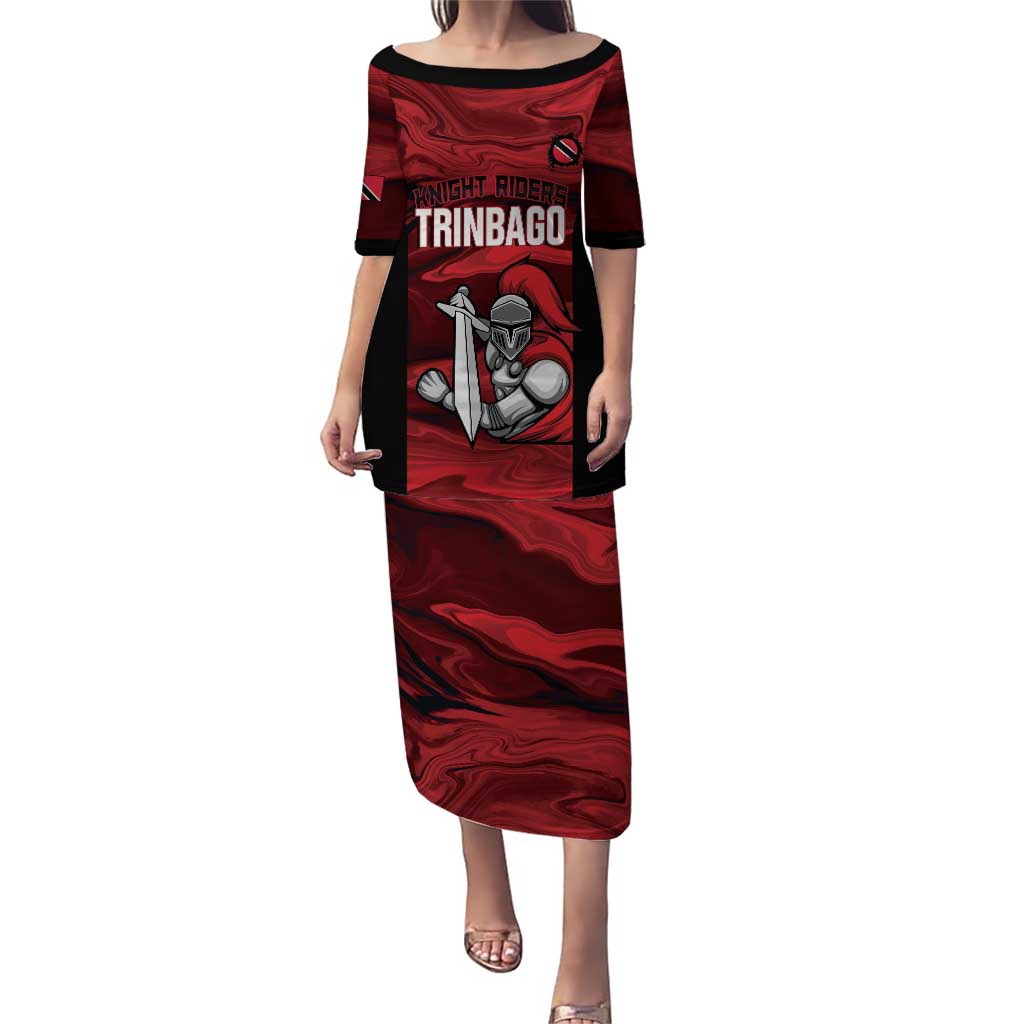 Custom Trinbago Cricket Puletasi Go Knight Riders Marble Pattern - Wonder Print Shop