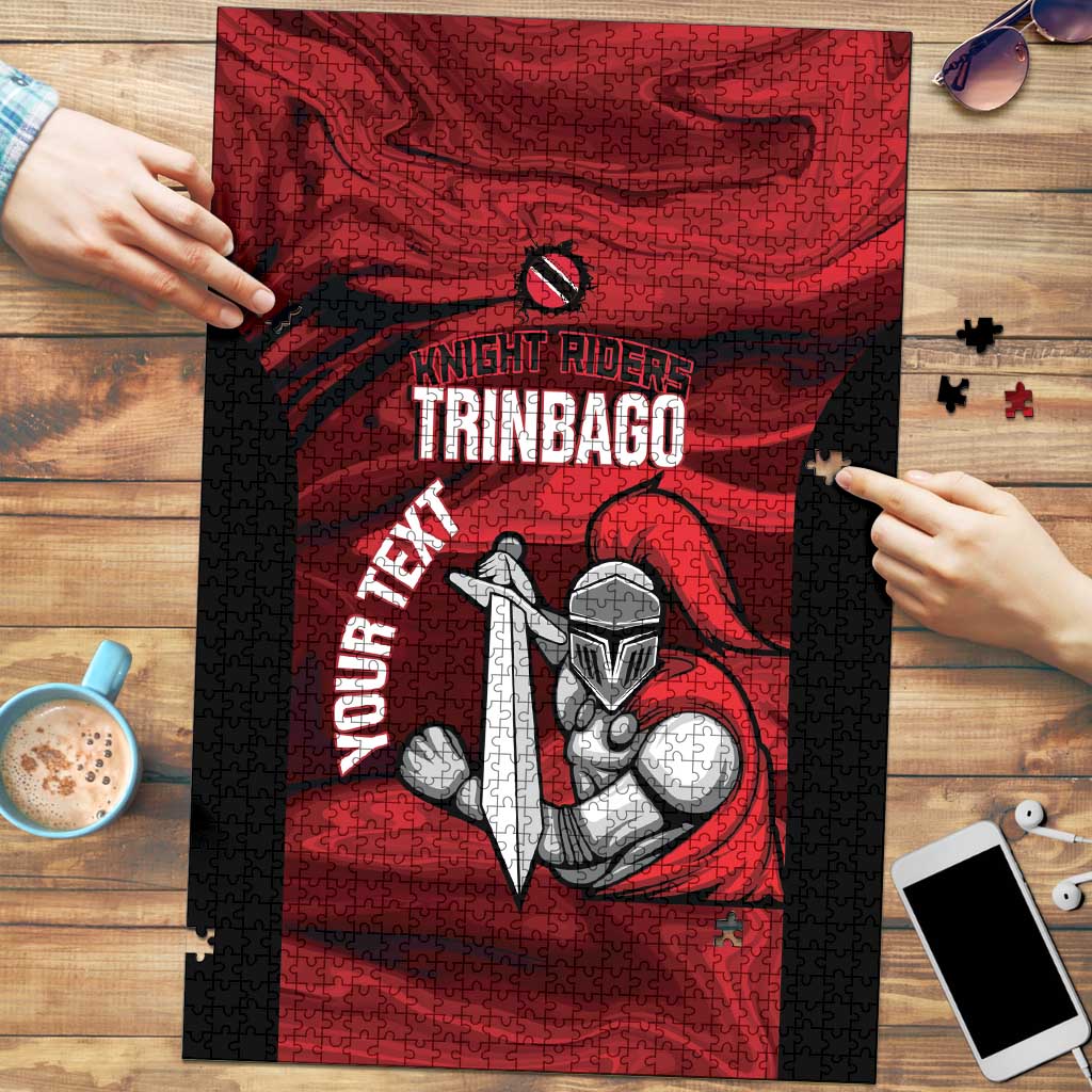 Custom Trinbago Cricket Puzzle Go Knight Riders Marble Pattern - Wonder Print Shop