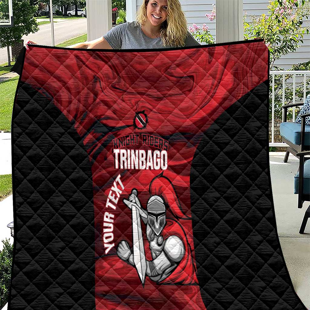 Custom Trinbago Cricket Quilt Go Knight Riders Marble Pattern - Wonder Print Shop