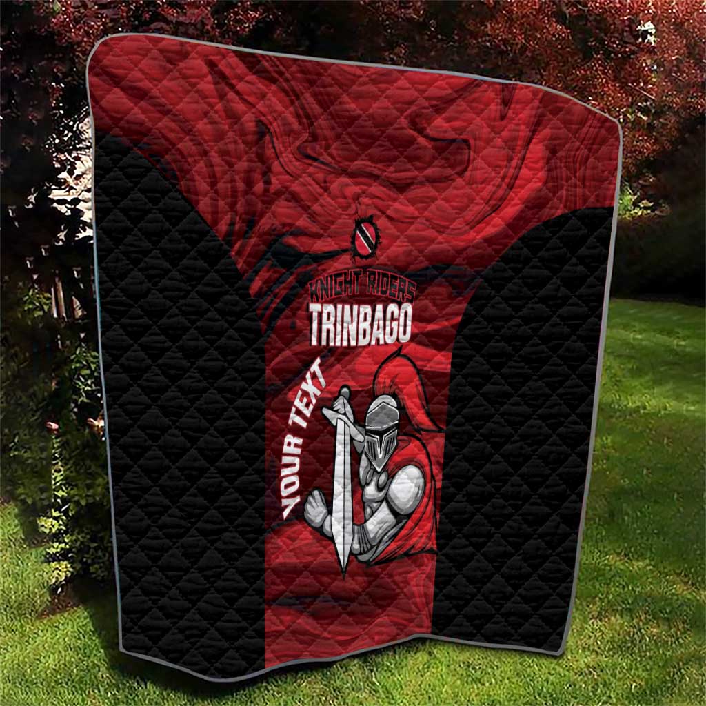 Custom Trinbago Cricket Quilt Go Knight Riders Marble Pattern - Wonder Print Shop