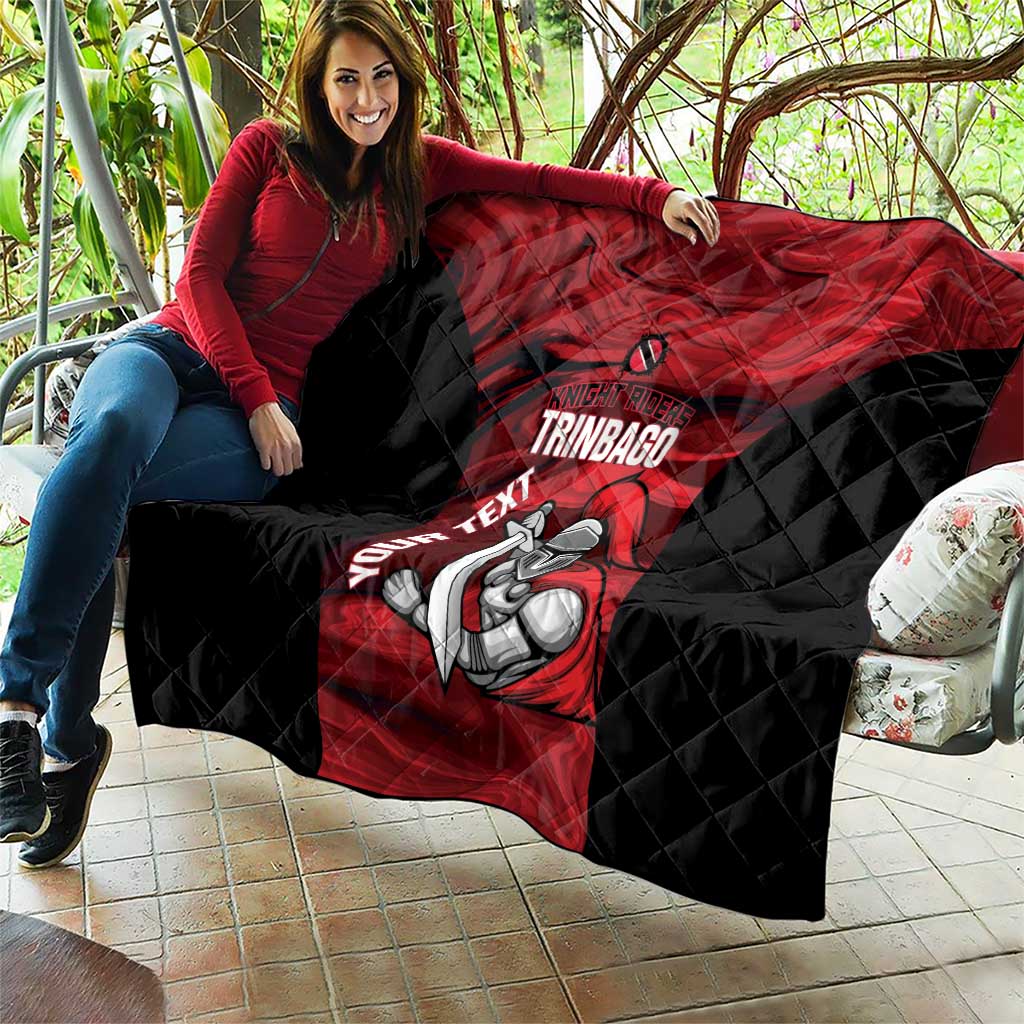 Custom Trinbago Cricket Quilt Go Knight Riders Marble Pattern - Wonder Print Shop