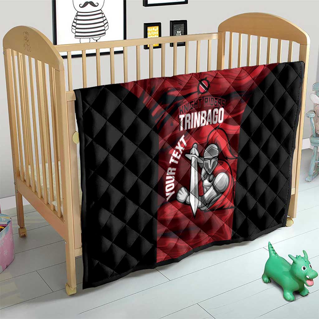 Custom Trinbago Cricket Quilt Go Knight Riders Marble Pattern - Wonder Print Shop