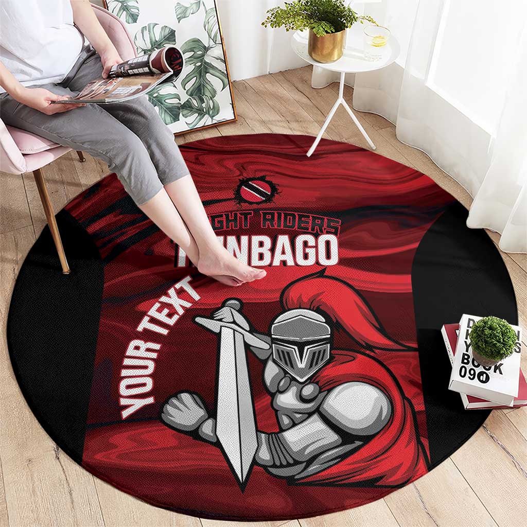 Custom Trinbago Cricket Round Carpet Go Knight Riders Marble Pattern - Wonder Print Shop