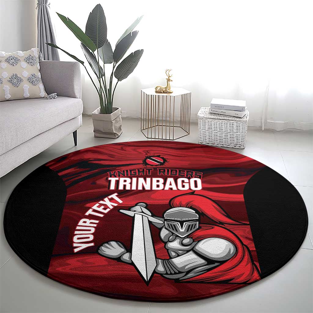 Custom Trinbago Cricket Round Carpet Go Knight Riders Marble Pattern - Wonder Print Shop