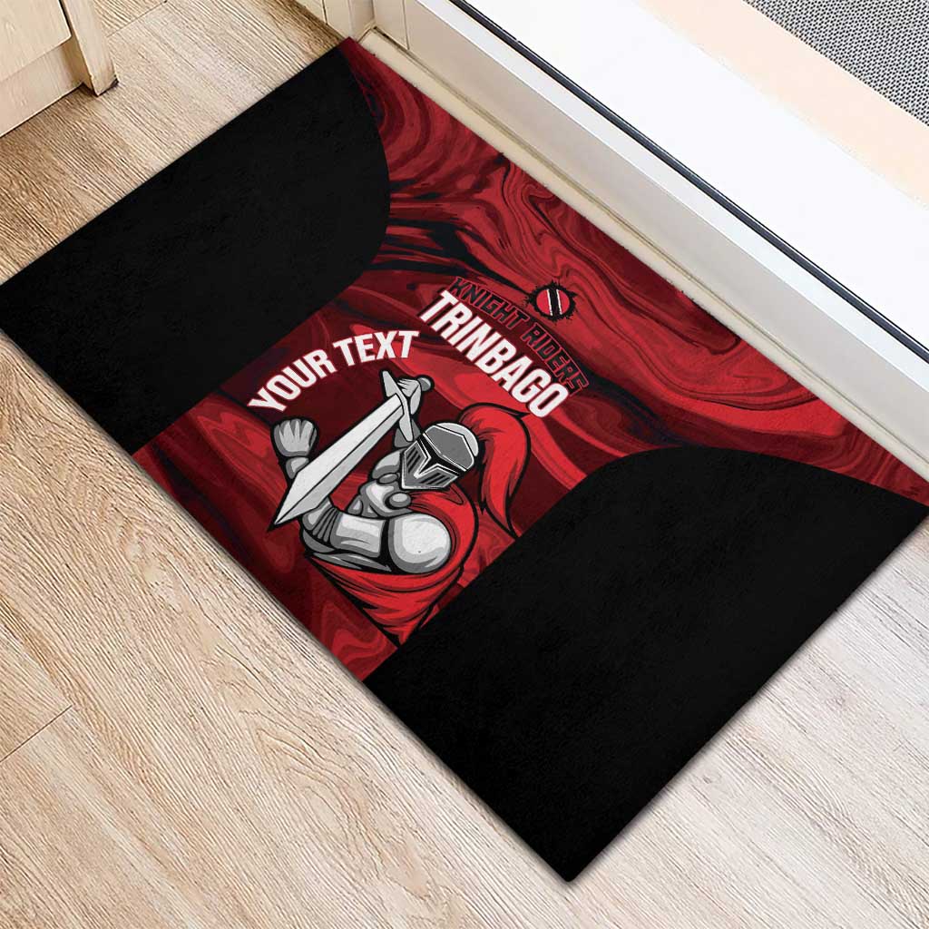 Custom Trinbago Cricket Rubber Doormat Go Knight Riders Marble Pattern - Wonder Print Shop