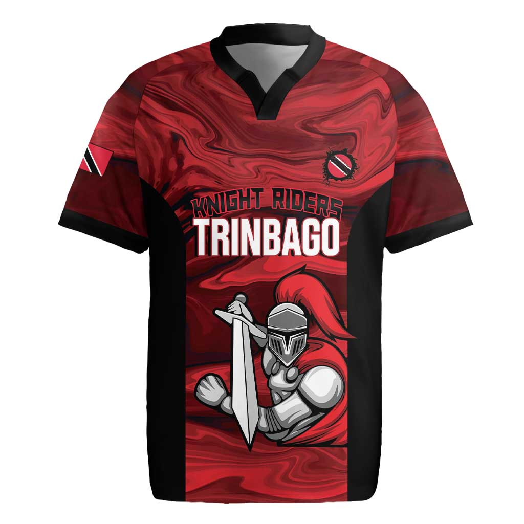 Custom Trinbago Cricket Rugby Jersey Go Knight Riders Marble Pattern - Wonder Print Shop