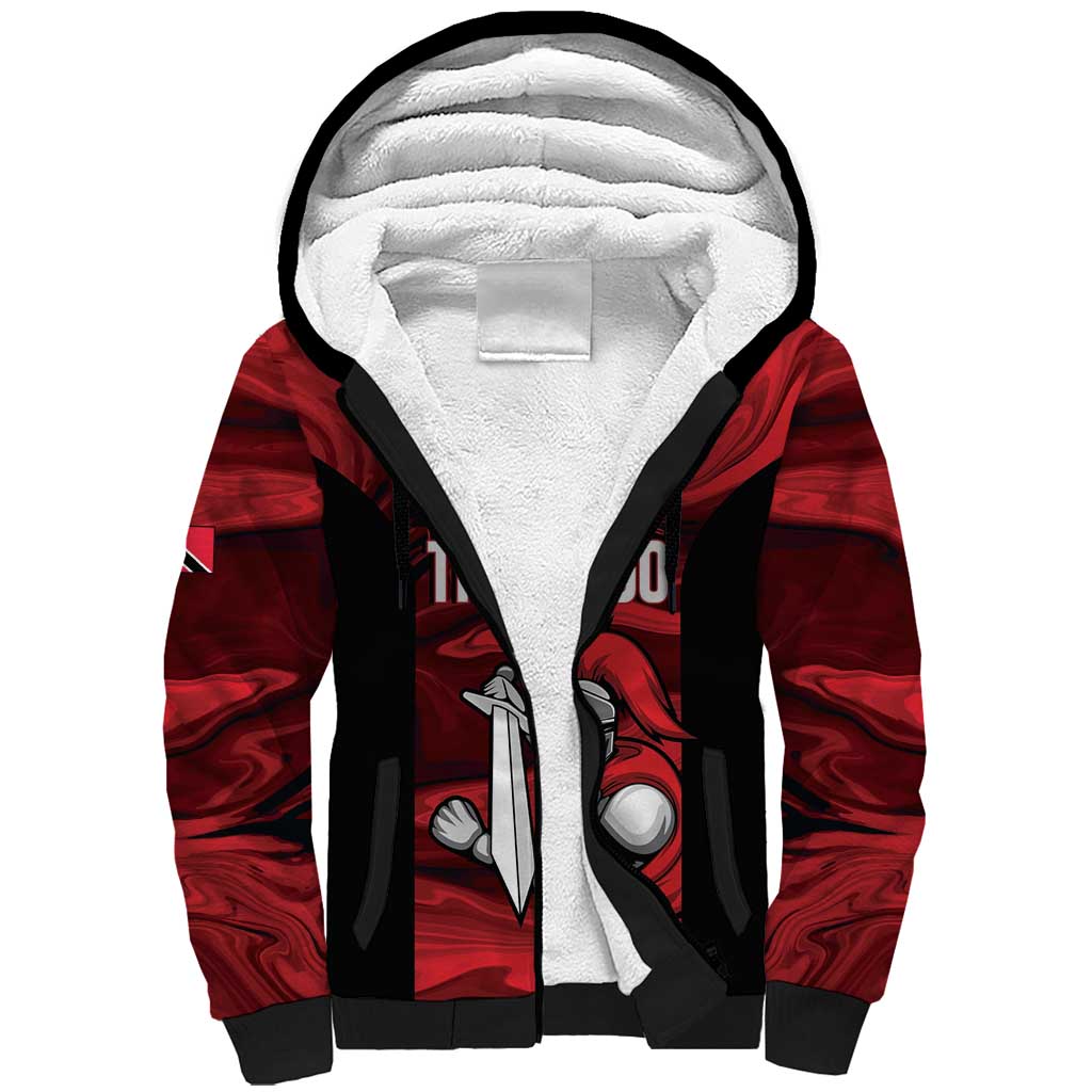 Custom Trinbago Cricket Sherpa Hoodie Go Knight Riders Marble Pattern - Wonder Print Shop