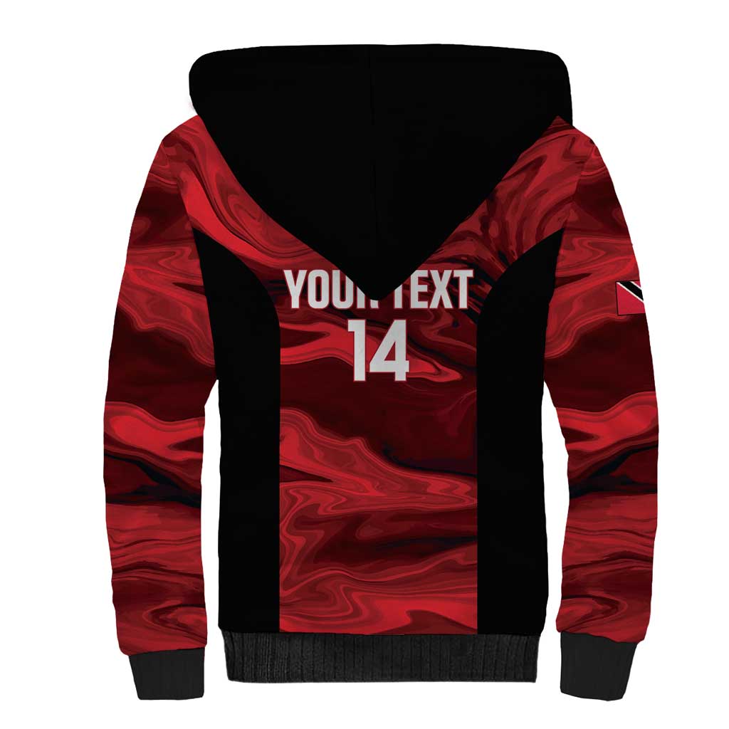 Custom Trinbago Cricket Sherpa Hoodie Go Knight Riders Marble Pattern - Wonder Print Shop