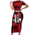 Custom Trinbago Cricket Short Sleeve Bodycon Dress Go Knight Riders Marble Pattern - Wonder Print Shop