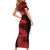 Custom Trinbago Cricket Short Sleeve Bodycon Dress Go Knight Riders Marble Pattern - Wonder Print Shop