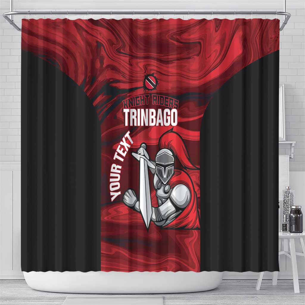 Custom Trinbago Cricket Shower Curtain Go Knight Riders Marble Pattern - Wonder Print Shop