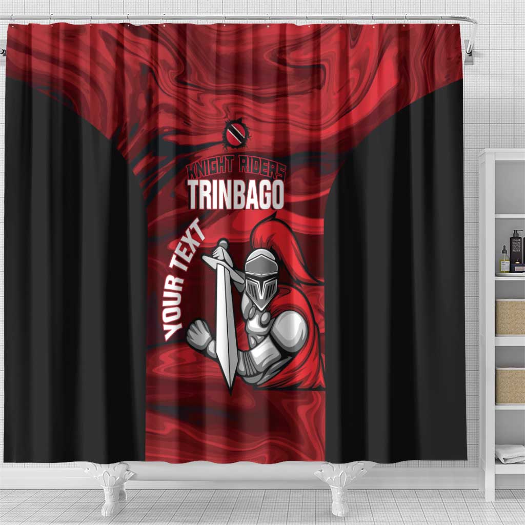 Custom Trinbago Cricket Shower Curtain Go Knight Riders Marble Pattern - Wonder Print Shop
