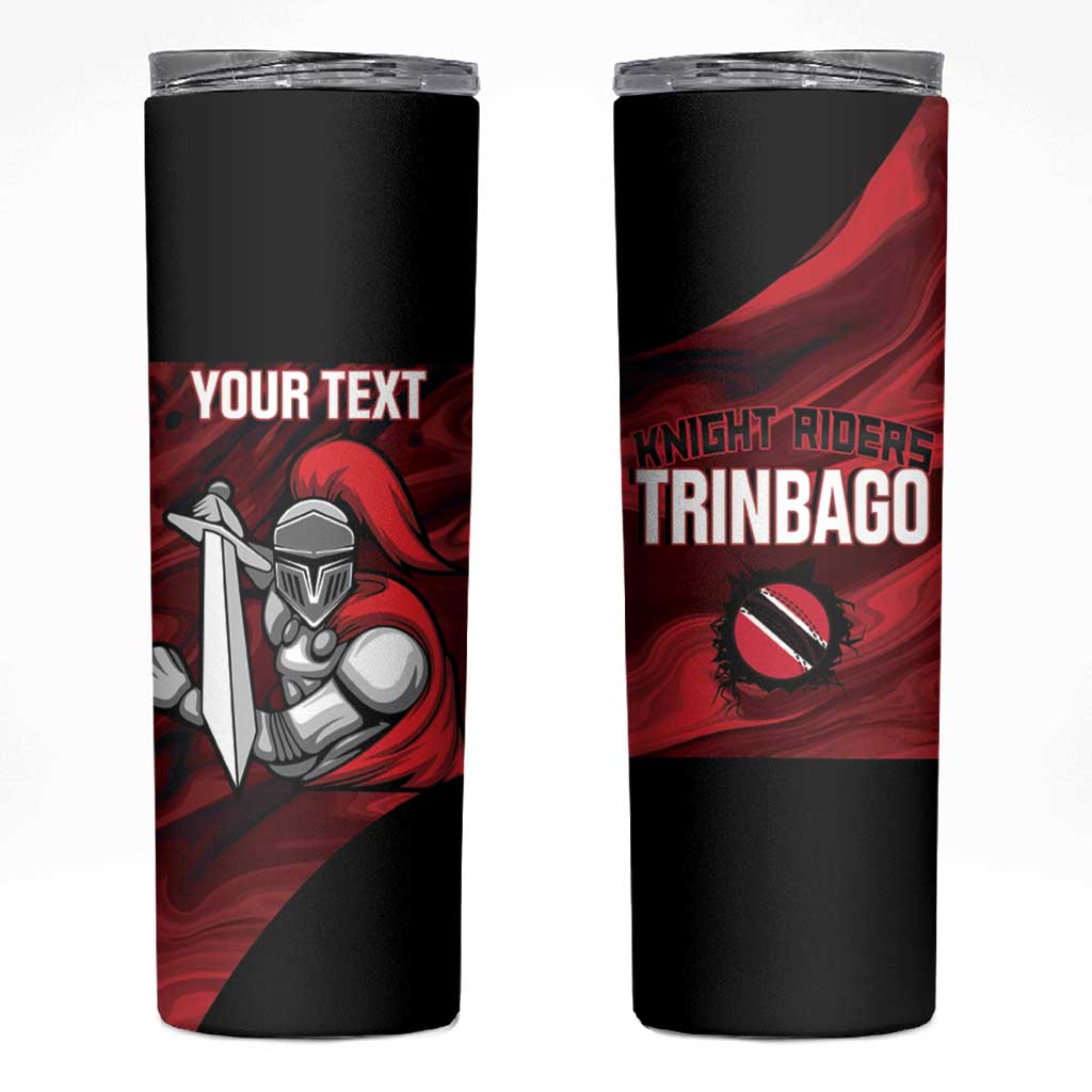 Custom Trinbago Cricket Skinny Tumbler Go Knight Riders Marble Pattern - Wonder Print Shop