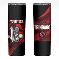 Custom Trinbago Cricket Skinny Tumbler Go Knight Riders Marble Pattern - Wonder Print Shop