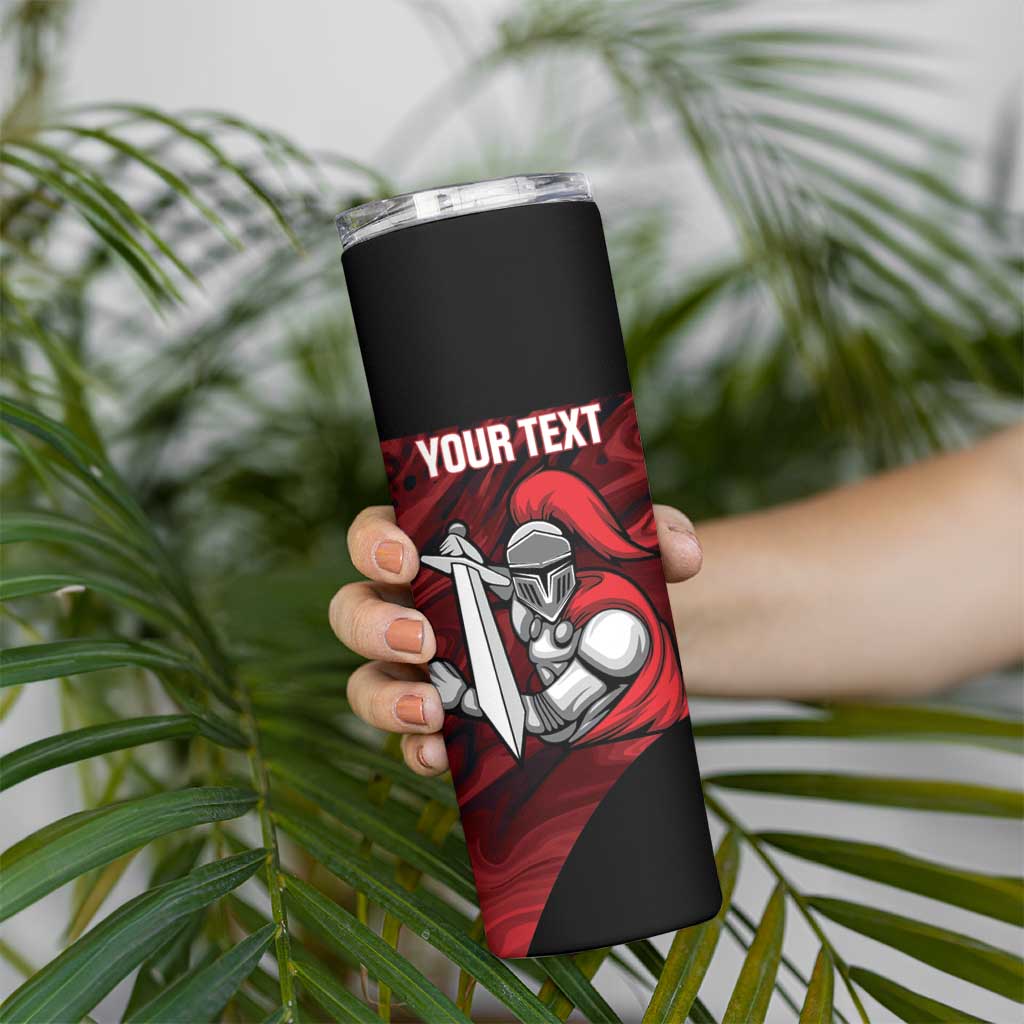 Custom Trinbago Cricket Skinny Tumbler Go Knight Riders Marble Pattern - Wonder Print Shop