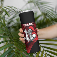 Custom Trinbago Cricket Skinny Tumbler Go Knight Riders Marble Pattern - Wonder Print Shop