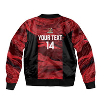 Custom Trinbago Cricket Sleeve Zip Bomber Jacket Go Knight Riders Marble Pattern - Wonder Print Shop