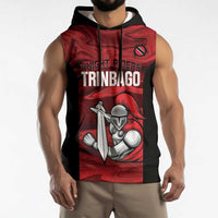 Custom Trinbago Cricket Sleeveless Hoodie Go Knight Riders Marble Pattern - Wonder Print Shop